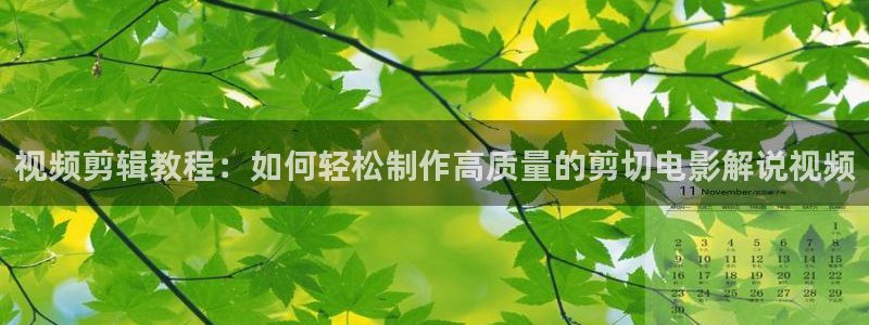 星空影院星空影院：视频剪辑教程：如何轻松制作高质量的剪切电影解说视频