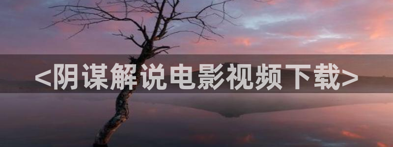 星空影视最新版：<阴谋解说电影视频下载>