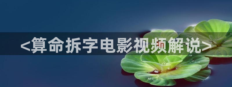 星空影院在哪下载：<算命拆字电影视频解说>